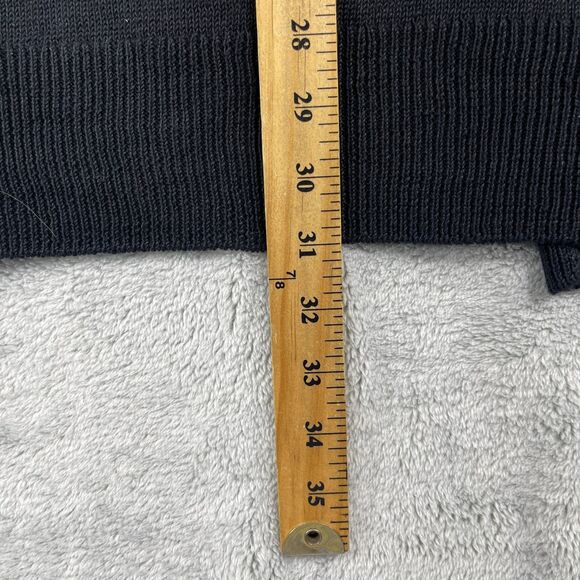 Eileen Fisher Cardigan Womens Large Black Open Front Organic Linen Blend - Picture 9 of 10